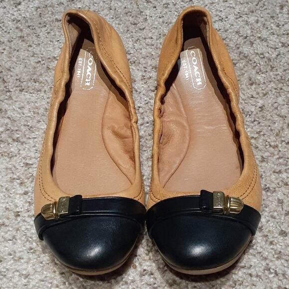 Wore 1x COACH sz 6.5 Delphine ballet shoes - Picture 1 of 3
